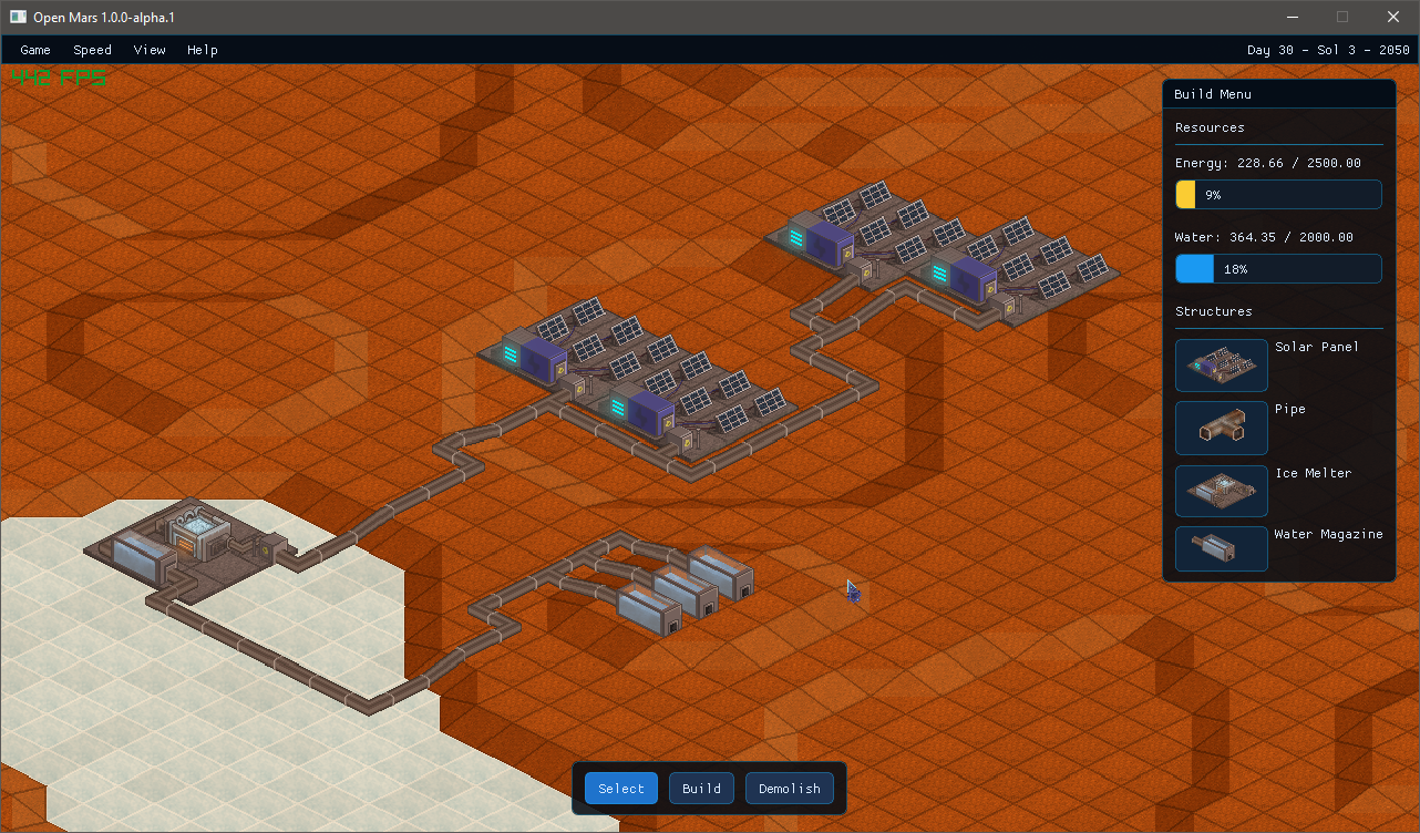 Open Mars Colonization Simulator
